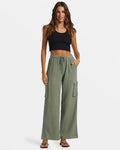 ROXY Womens Precious Cargo Beach Pant- Agave Green