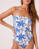 ROXY Womens Breezy Does It Bandeau One Piece Mod Swimsuit