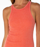 ROXY Womens Emilia Midi Dress - Hot Coral