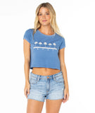 ROXY Womens Five Palm Stripe Baby Tee