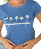 ROXY Womens Five Palm Stripe Baby Tee