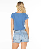 ROXY Womens Five Palm Stripe Baby Tee