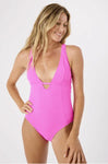 ROXY Womens Haleiwa Plunge One Piece Swimsuit
