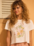 ROXY Womens Hibiscus Paradise Cropped Tee