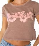 ROXY Womens Hibiscus Row Baby Tee