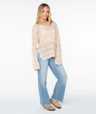 ROXY Womens Hippie Love Crochet Pullover Poncho Hoodie - TEC