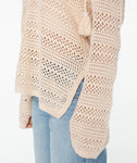 ROXY Womens Hippie Love Crochet Pullover Poncho Hoodie - TEC