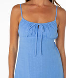 ROXY Womens Late Night Mini Dress- Blue