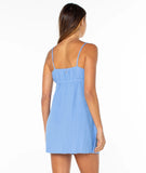 ROXY Womens Late Night Mini Dress- Blue