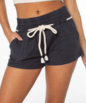 ROXY Womens Paddle On Tie Waist Shorts- Phantom