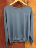 Blue pullover crewneck with Roxy embroidery