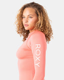 ROXY Womens Whole Hearted L/S Rashguard - Hot Coral