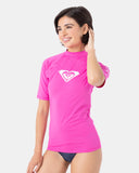 ROXY Womens Whole Hearted S/S Rashguard UPF 50 - Maui Pink