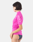 ROXY Womens Whole Hearted S/S Rashguard UPF 50 - Maui Pink