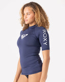 ROXY Womens Whole Hearted S/S Rashguard UPF 50 - Mood Indigo
