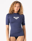 ROXY Womens Whole Hearted S/S Rashguard UPF 50 - Mood Indigo