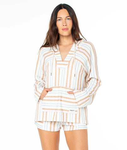 ROXY Womens Wild & Free Pullover Poncho Hoodie - WBS