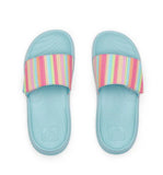 Reef Kids Girl Salty Slide Sandals - Aqua Stripe