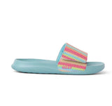 Reef Kids Girl Salty Slide Sandals - Aqua Stripe