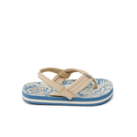 Reef Little Kids Ahi Sandals- Blue/Tan Palm