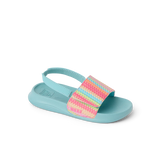 Reef Little Kids Girl Salty Slide Sandals - Aqua Stripe