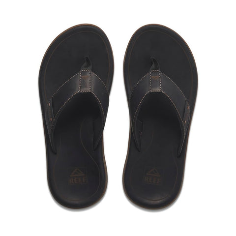 Reef Mens Santa Ana Leather Sandals - Black