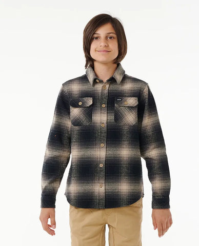 Rip Curl Big Boys Count Flannel- Taupe
