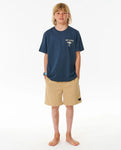 Rip Curl Big Boys Fade Out Icon Tee- Dark Navy