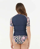 Rip Curl Big Girls Sunset Skies 3-Piece Bikini & Rashguard Set- Navy