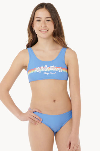 Rip Curl Big Girls Surf Revival Bikini Set - Blue