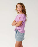 Rip Curl Big Girls Surf Puff Relaxed Tee - Bright Lilac