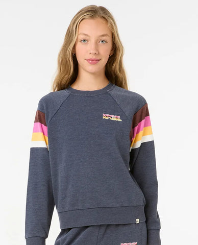 Rip Curl Girls Las Dalias Raglan Crewneck Sweatshirt