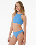 Rip Curl Girls Premium Rib Bikini Set- Bright Blue