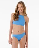 Rip Curl Girls Premium Rib Bikini Set- Bright Blue