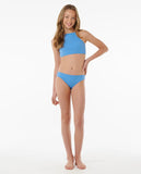 Rip Curl Girls Premium Rib Bikini Set- Bright Blue