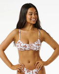 Rip Curl Hibiscus Heat Crop Bikini Top- Brown