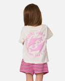 Rip Curl Little Girls Surf Puff Standard S/S Tee - Bone/Pink
