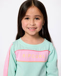 Rip Curl Little Girls Surf Revival Crewneck Sweatshirt - Turquoise