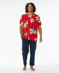 Rip Curl Mens Aloha Hotel S/S Button Up Shirt- Hibiscus Red