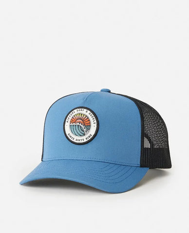 Rip Curl Mens Customs Sunsets Desto Trucker Hat- Dusty Blue