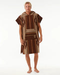 Rip Curl Mens Searches Hooded Changing Towel- Dusted Chocolate