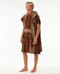 Rip Curl Mens Searches Hooded Changing Towel- Dusted Chocolate