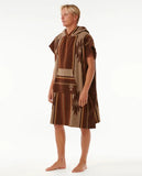 Rip Curl Mens Searches Hooded Changing Towel- Dusted Chocolate