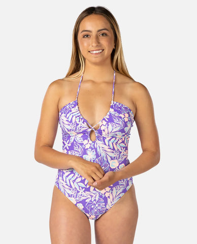 Rip Curl Palm Party Good Coverage One-Piece Swimsuit- Purple