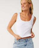 Rip Curl Womens Classic Ribbed Tank Top - White