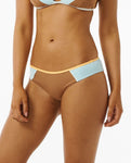 Rip Curl Womens Hibiscus Heat Splice Cheeky Coverage Bikini Bottoms- Brown