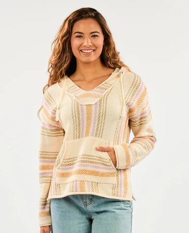 Rip Curl Womens Montego Stripe Poncho Pullover Hoodie