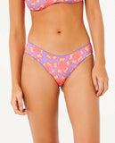 Rip Curl Womens Neon Isles Cheeky Coverage Hipster Bikini Bottoms- Purple
