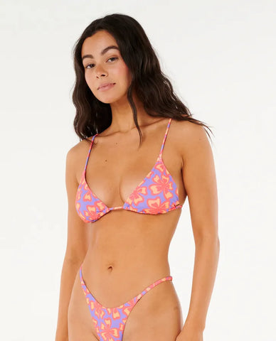 Rip Curl Womens Neon Isles Sliding Tri Bikini Top- Purple