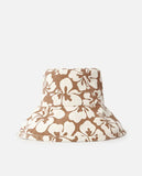 Rip Curl Womens Tres Cool UPF Bucket Sun Hat- Brown/Off White